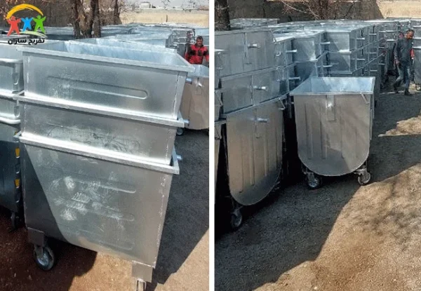 خرید سطل زباله 1100 لیتری گالوانیزه