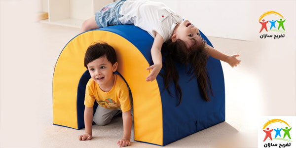 تونل فومی ابی زرد برای بازی کودکان