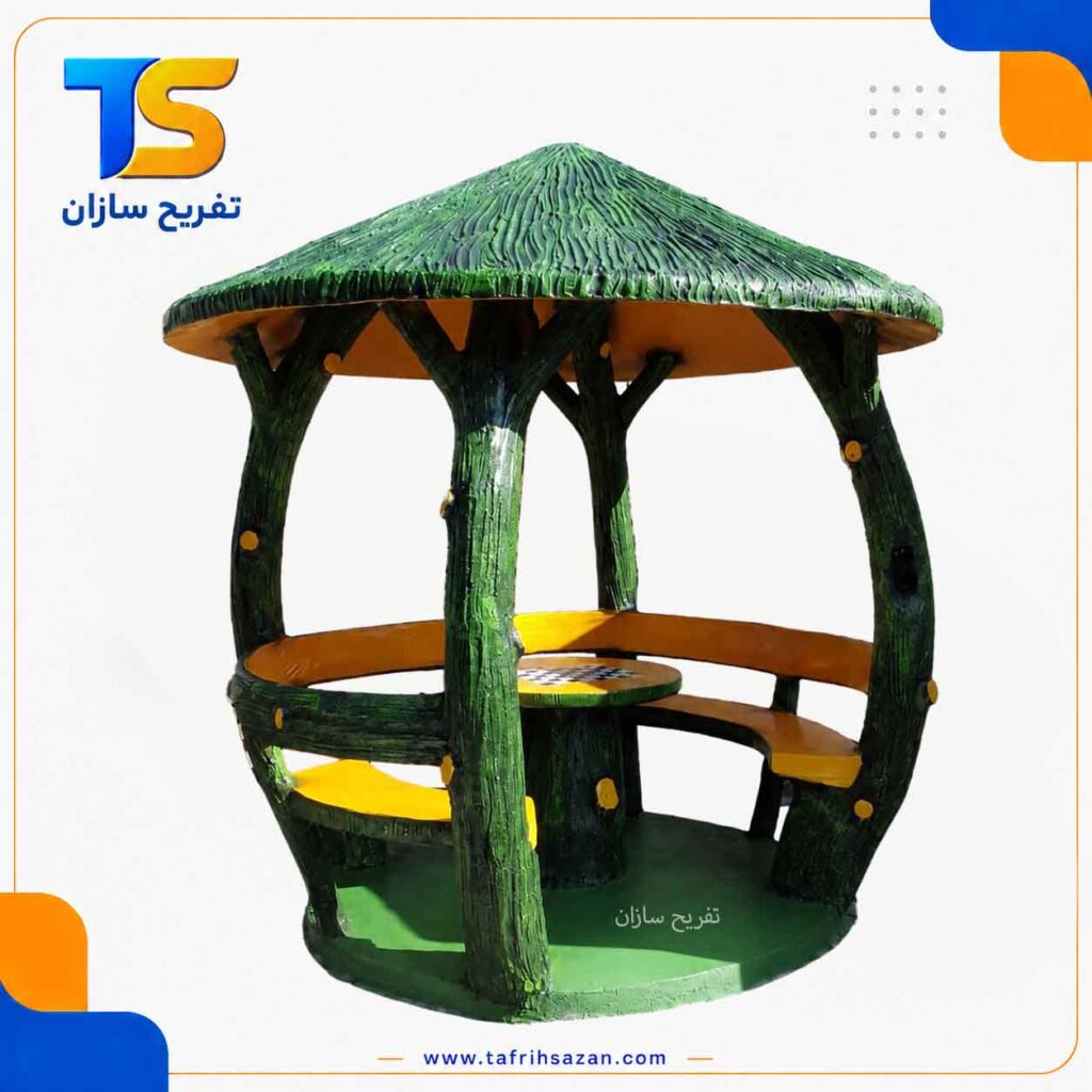 الاچیق گرد پارکی طرح چوب