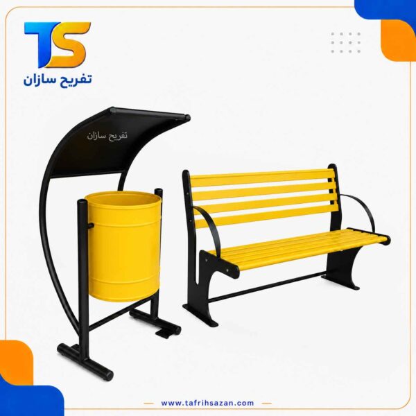 ست نیمکت و سطل زباله پارکی مدل TS-4298 - تصویر 2