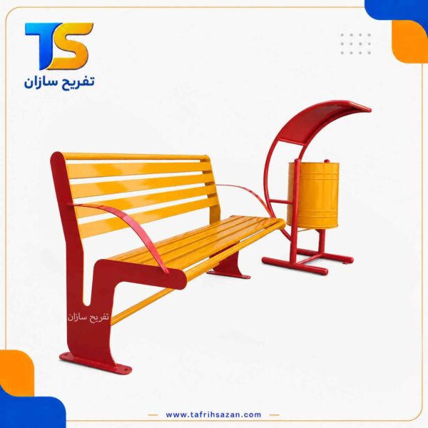 ست نیمکت و سطل زباله پارکی مدل TS-4298 - تصویر 3